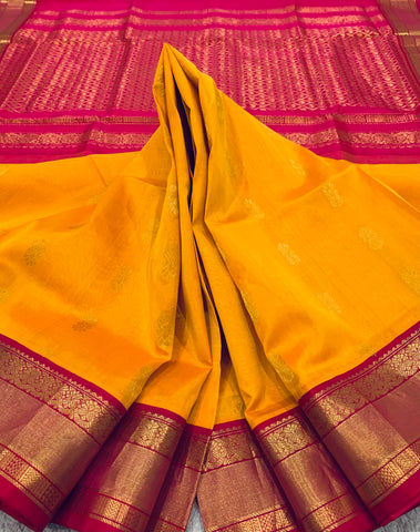 KSC - Mango yellow with Pattu Rose