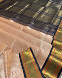 KSC - Wheatish Beige with Midnight Blue Kottadi Korvai