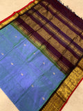 KSC - Double shaded Electric Blue/Coffee Brown Korvai