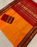 KSC - Double shaded Kesar Mango Yellow/Chilli Red Korvai