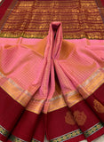 KSC - Double shaded Salmon Pink/Maroon Kattam Korvai