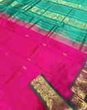 KSC - Double shaded Pattu Rose with Green