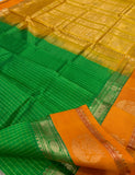 KSC - Double shaded Parrot Green with Mustard Orange