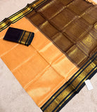 KSC - Double shaded Cantaloupe Peach with Black Korvai