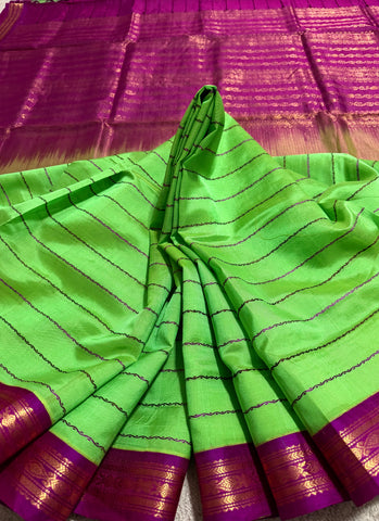 KSC - Parrot Green with Vadamalli Korvai