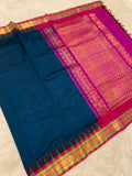 KSC -  Doubke shaded Peacock Green / Pink Korvai