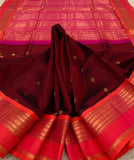 KSC - Double shaded Maroonish Brown with Kangambara Orange