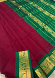 KSC -  Maroon / Emerald Green Korvai