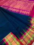 KSC -  Doubke shaded Peacock Green / Pink Korvai