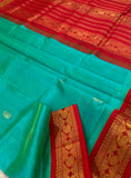 KSC - Double shaded Sea Green/Chilli Red Korvai