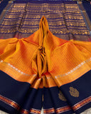 KSC - Double shaded Rustic Orange/Midnight Blue Korvai Kottadi