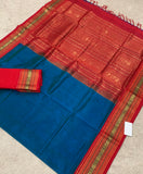 KSC - Peacock Blue with Chilli Red Korvai
