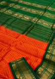 KSC - Double shaded Rustic Orange with Emerald Green Kattam