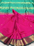 KSC - Double shaded Pattu Rose with Green
