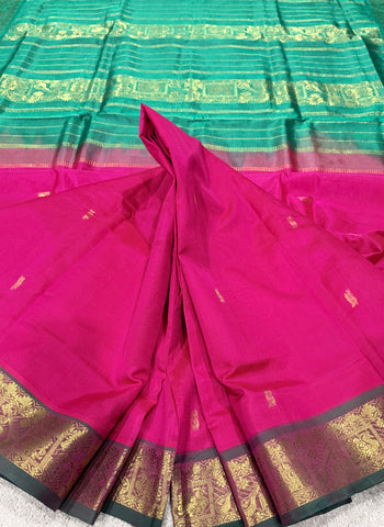 KSC - Double shaded Pattu Rose with Green