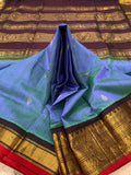 KSC - Double shaded Electric Blue/Coffee Brown Korvai