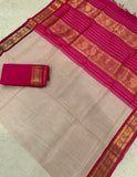 KSC - Pastel Geva colored Korvai Ganga Jamuna