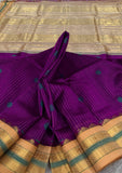 KSC - Double shaded Kathiripoo Purple/Sandalwood Beige Korvai