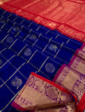 KSC - Double Shaded Royal Blue with Chilli Red Mayil Chakram Kattam