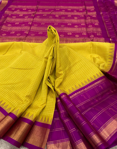 KSC - Canary yellow with Magenta Korvai