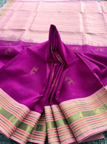KSC - Double shaded Magenta with Baby Pink Korvai