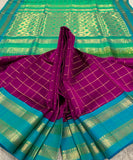 KSC - Double shaded Magenta with Sea Blue Kattam