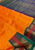 KSC - Double shaded Kesar Orange with Peacock Blue
