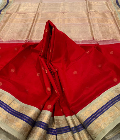 KSC - Sindhoor Red/Beige Korvai