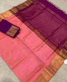 KSC - Blush Pink with Magenta Paithani border