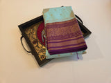 KSS - Ice Blue/Dark Wine Korvai