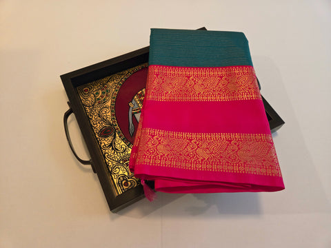 KSS - Peacock Green/Pink Vaira Oosi Korvai