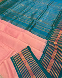 KSC - Lotus Pink with Teal Blue Korvai