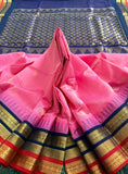 KSC - Rosemilk Pink with Dark Navy Blue Korvai