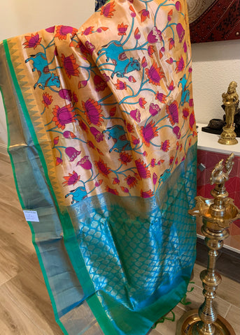 PKSC - Pastel Peach/Sea Blue Korvai