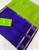 KSC - Double shaded Royal Blue with Parrot Green Kattam