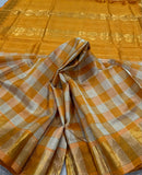 KSC - Beige/Orange Kalyanam Checks