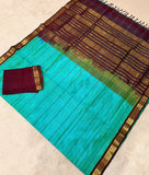 KSC - Double shaded Seafoam Green with Coffee Brown Veldari Korvai