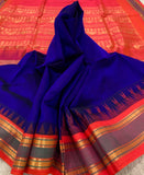 KSC - M.S Blue/Peach Korvai