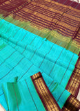KSC - Double shaded Seafoam Green with Coffee Brown Veldari Korvai