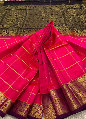KSC - Double shaded Mittai Pink with Black Kattam