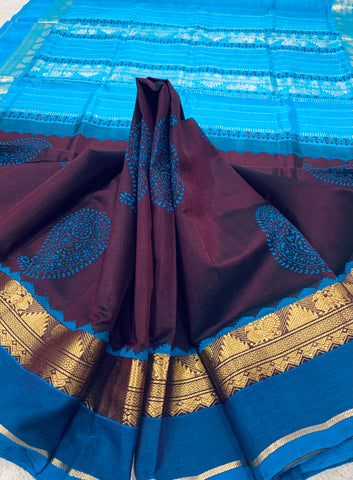 KSC - Double shaded Coffee Brown with Ananda Blue