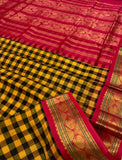 KSC - Mustard Yellow/Black with Chilli Red Kattam Korvai