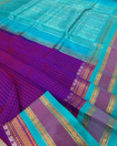 KSC - Double shaded Violetish Magenta with Teal Blue Kattam Korvai