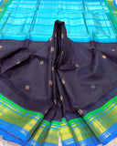 KSC - Deep Nagapazham with Teal Blue Korvai