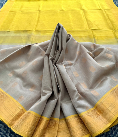KSC - Double shaded Pastel Grey with Sampangi Yellow