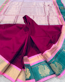 KSC - Double shaded Burgundy with Baby Pink Korvai