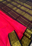 KSC -  Double shaded Orangish Pink/ Black Korvai