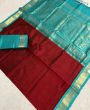 KSC - Double shaded Garnet Red with Sea Green Vaira Oosi Korvai