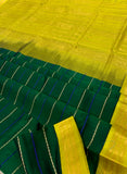 KSC - Double shaded Emerald Green with Lime Green Veldaari Korvai