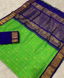 KSC - Parrot Green with Navy Blue Kattam